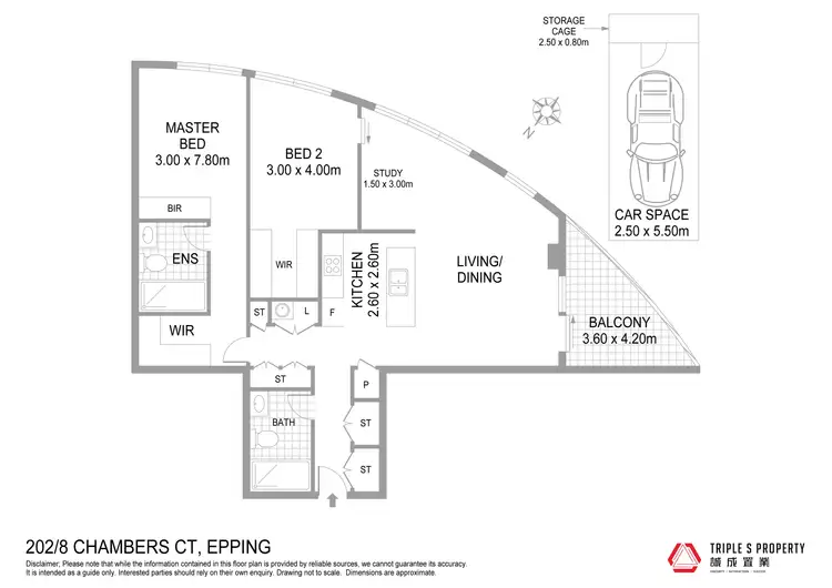 Floorplan of Homely apartment listing, 202/8 Chambers Court, Epping NSW 2121