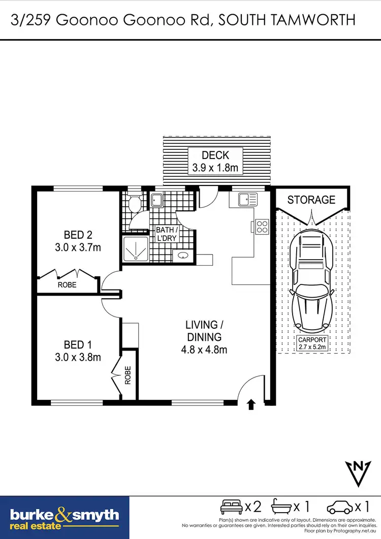 Floorplan of Homely unit listing, 3/259 Goonoo Goonoo Road, Tamworth NSW 2340