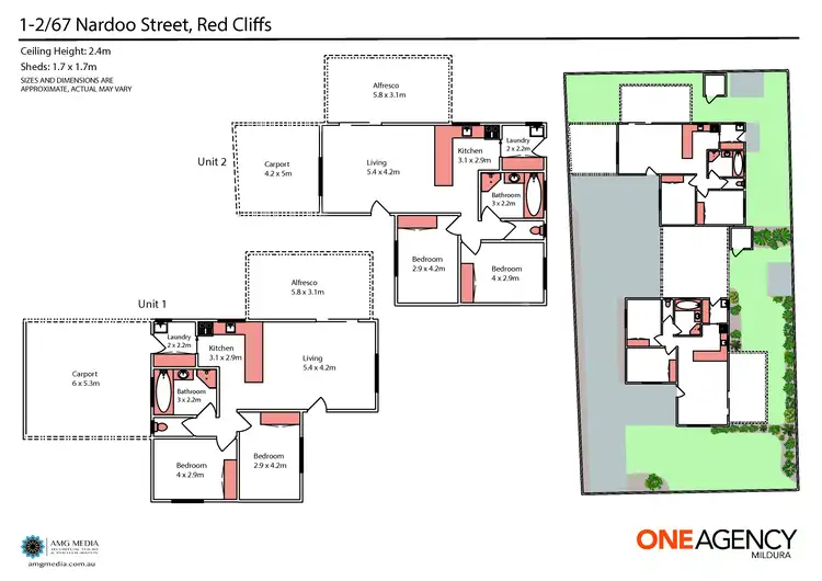Floorplan of Homely unit listing, 2/67 Nardoo Street, Red Cliffs VIC 3496