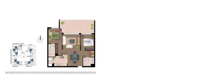 Floorplan of Homely unit listing, 2203/27 Boardwalk Boulevard, Mount Coolum QLD 4573
