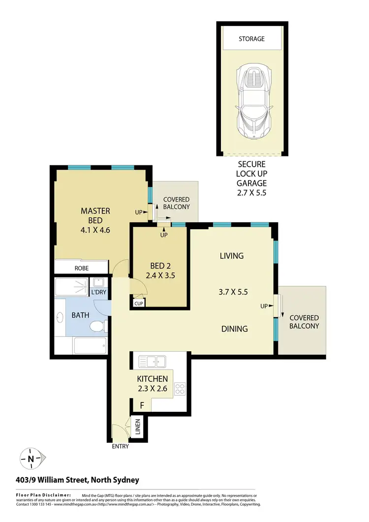 Floorplan of Homely apartment listing, 403/9 William Street, North Sydney NSW 2060