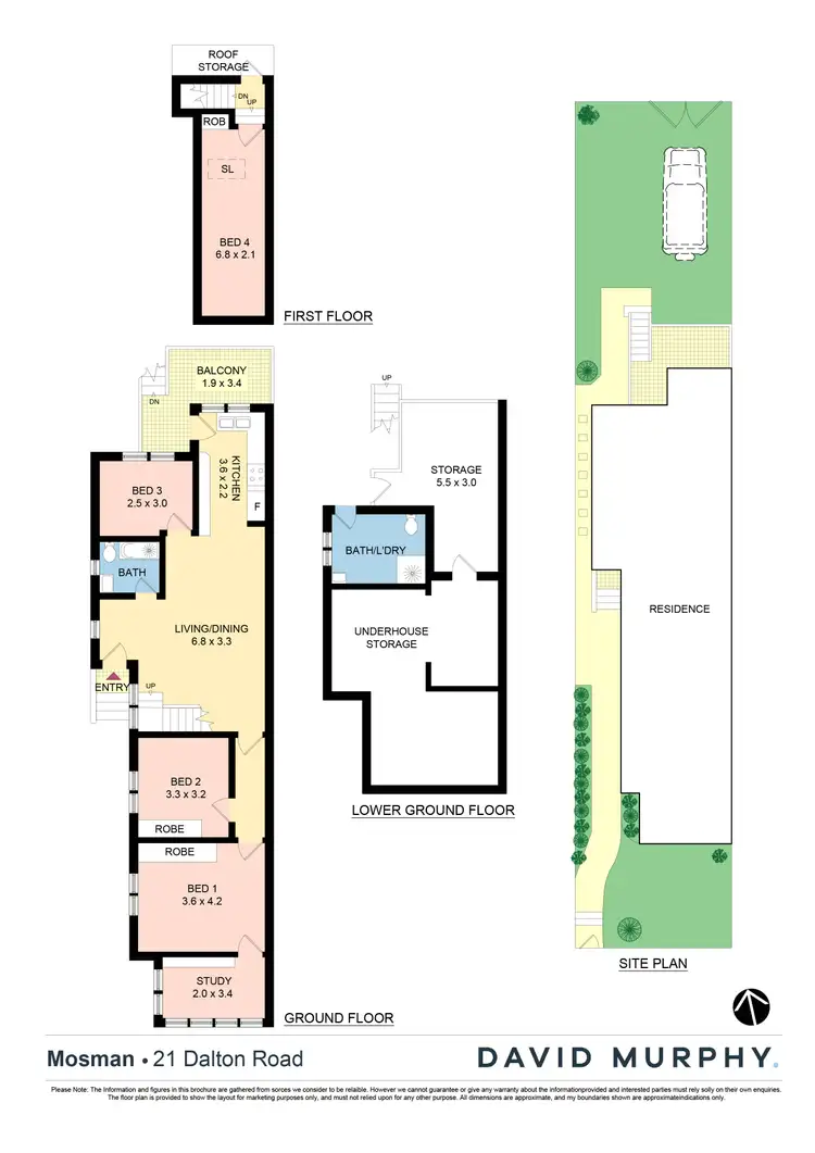 Floorplan of Homely semi-detached listing, 21 Dalton Road, Mosman NSW 2088