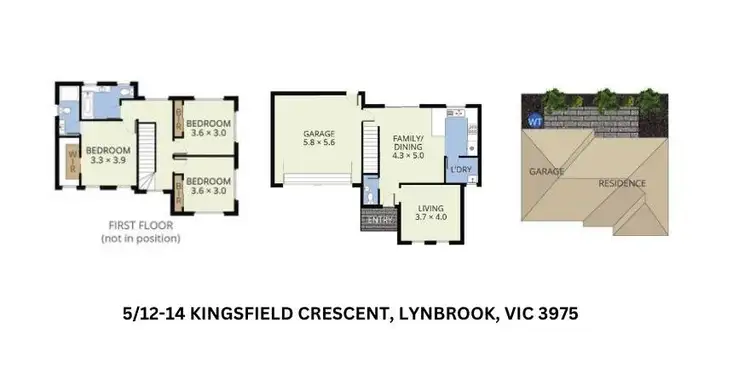 Floorplan of Homely townhouse listing, 5/12-14 Kingsfield Crescent, Lynbrook VIC 3975
