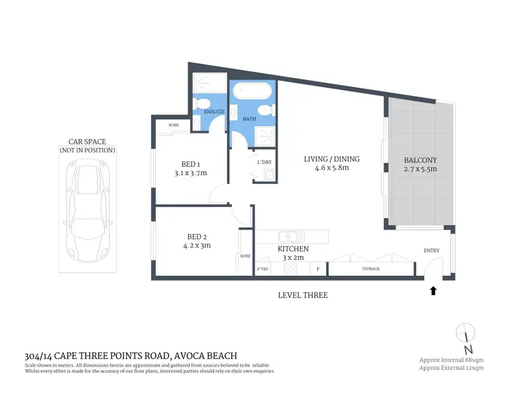 Floorplan of Homely apartment listing, 304/14 Cape Three Points Road, Avoca Beach NSW 2251