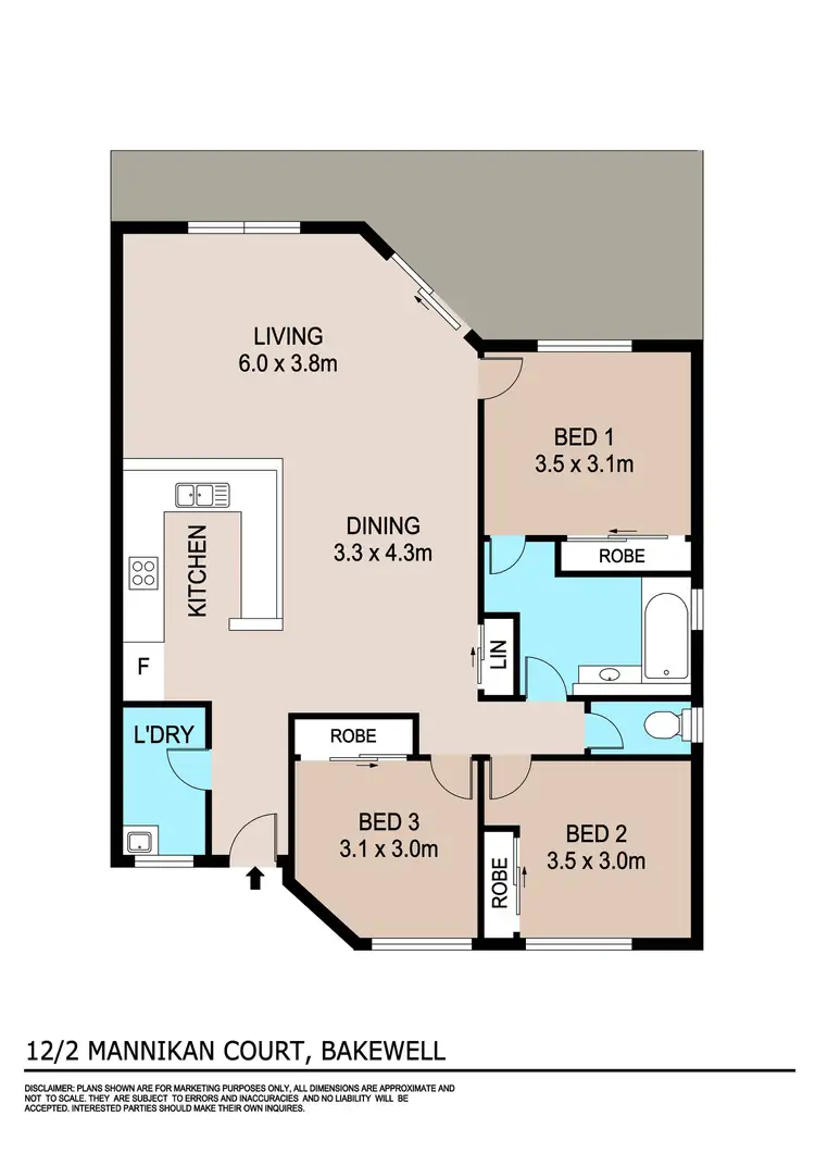 Floorplan of Homely unit listing, 12/2 Mannikan Court, Bakewell NT 832