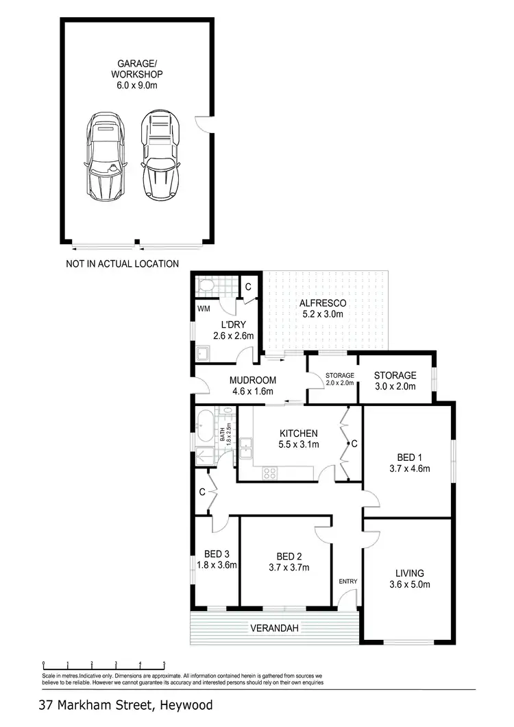 Floorplan of Homely house listing, 37 Markham Street, Heywood VIC 3304