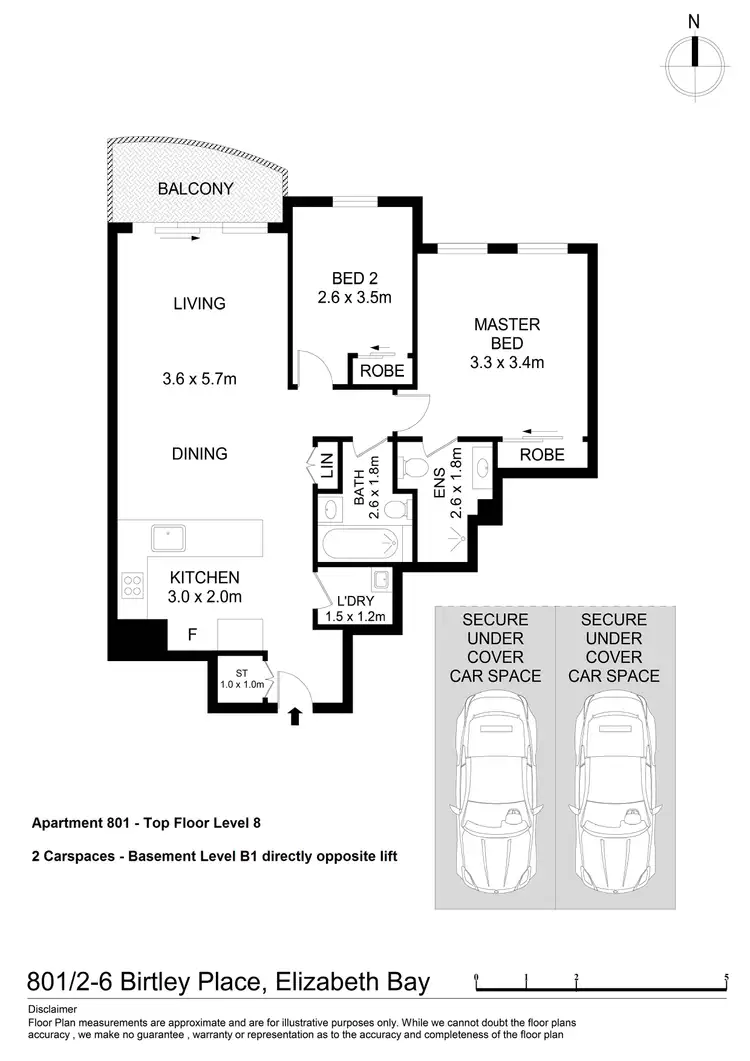 Floorplan of Homely unit listing, 801/2-6 Birtley Place, Elizabeth Bay NSW 2011