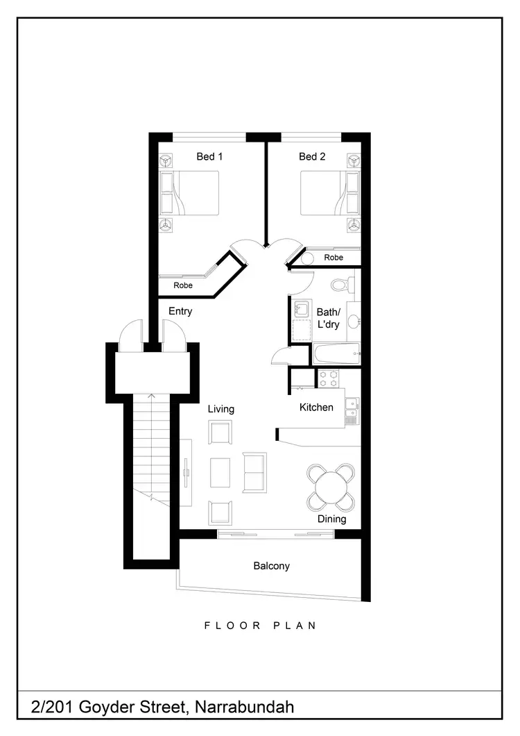 Floorplan of Homely apartment listing, 2/201 Goyder Street, Narrabundah ACT 2604