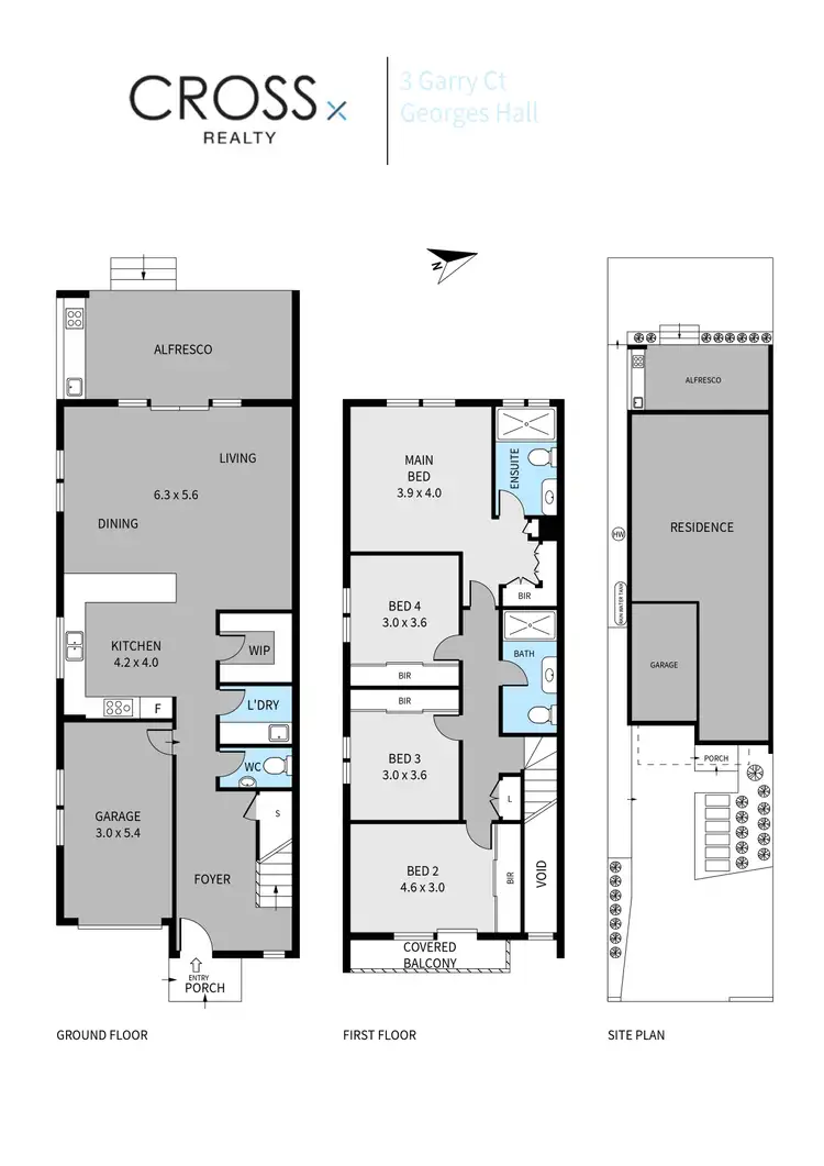Floorplan of Homely semi-detached listing, 3 Garry Court, Georges Hall NSW 2198