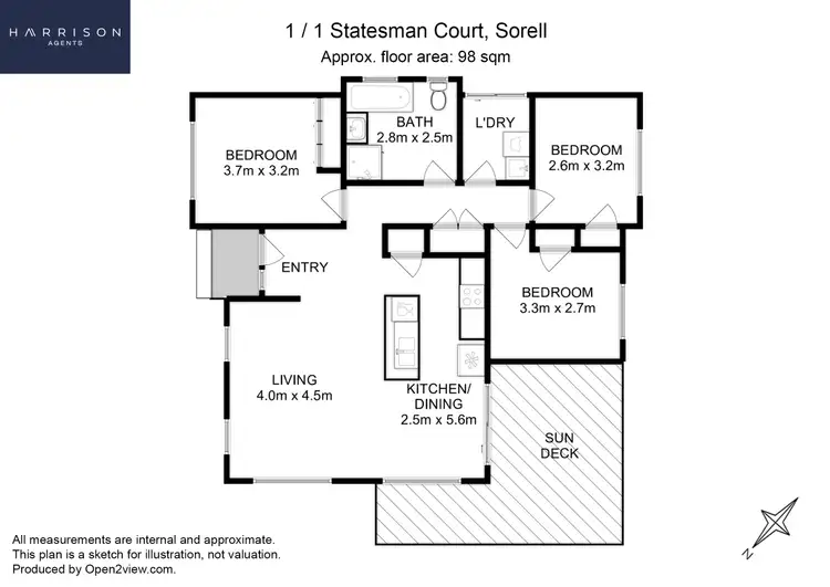 Floorplan of Homely unit listing, 1/1 Statesman Court, Sorell TAS 7172
