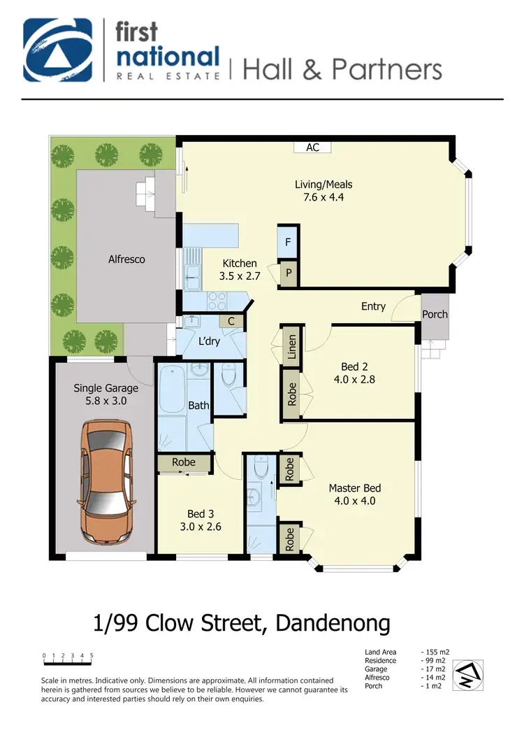 Floorplan of Homely unit listing, 1/99 Clow Street, Dandenong VIC 3175