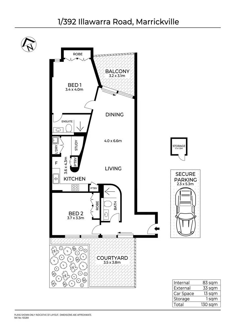 Floorplan of Homely apartment listing, 1/392-396 Illawarra Road, Marrickville NSW 2204