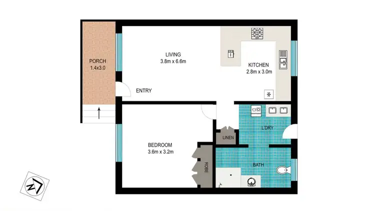 Floorplan of Homely unit listing, 2/37A Tourist Road, East Toowoomba QLD 4350