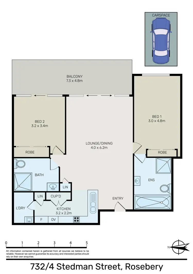 Floorplan of Homely apartment listing, 732/4 Stedman Street, Rosebery NSW 2018