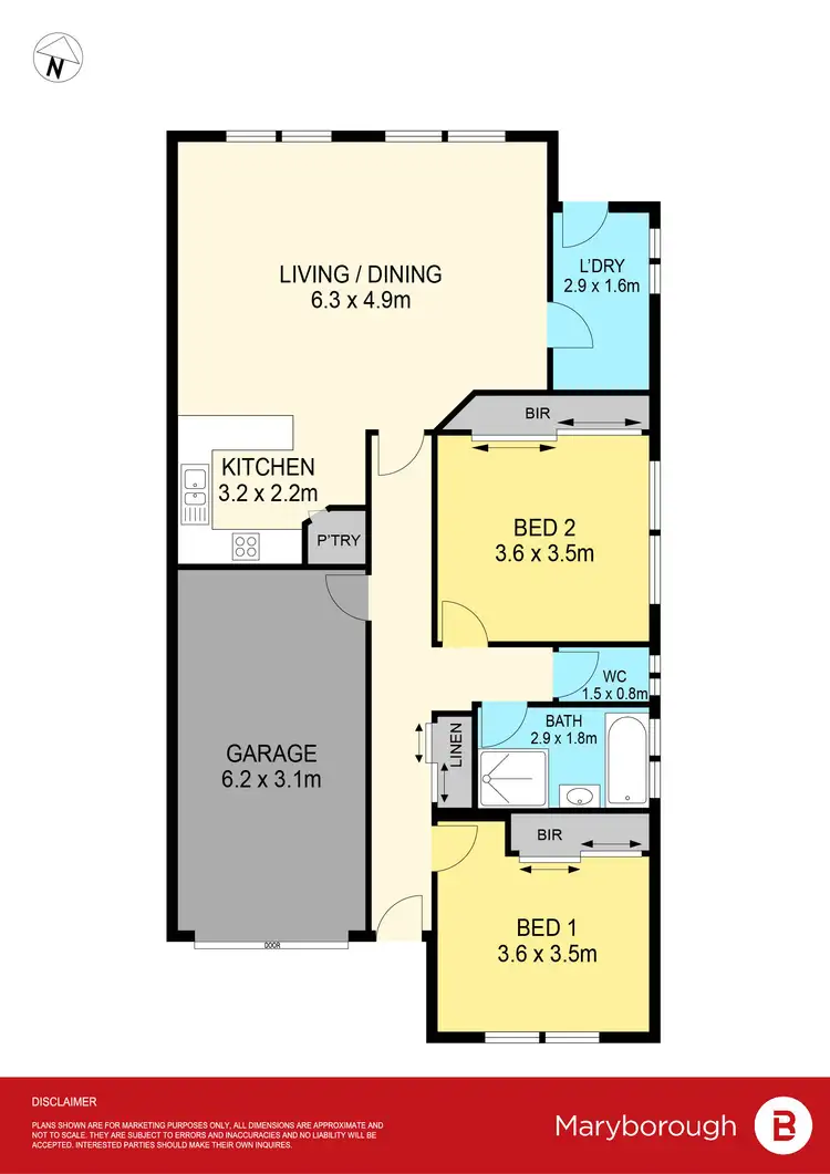 Floorplan of Homely unit listing, 2/45 Alma Street, Maryborough VIC 3465