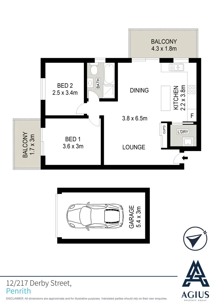 Floorplan of Homely apartment listing, 12/217 Derby Street, Penrith NSW 2750