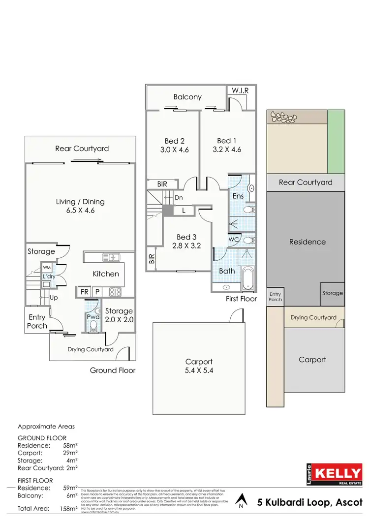 Floorplan of Homely townhouse listing, 5 Kulbardi Loop, Ascot WA 6104