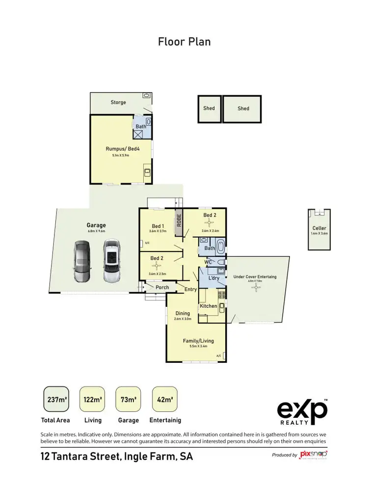 Floorplan of Homely house listing, 12 Tantara Street, Ingle Farm SA 5098