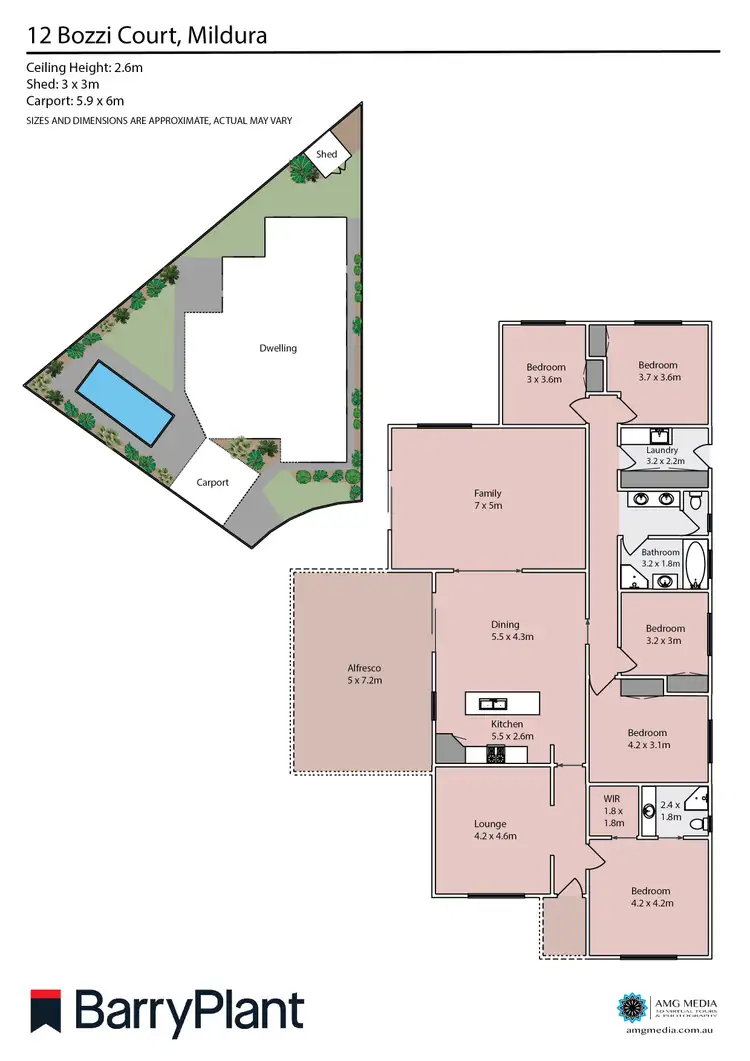 Floorplan of Homely house listing, 12 Bozzi Court, Mildura VIC 3500