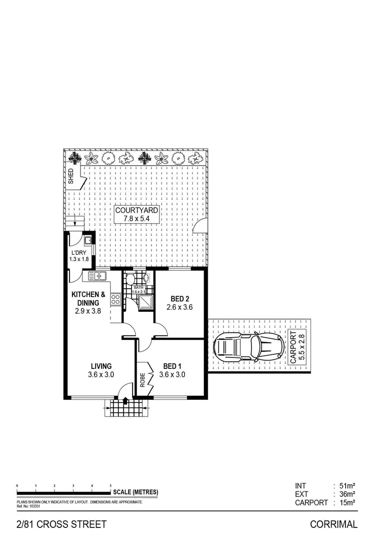 Floorplan of Homely unit listing, 2/81 Cross Street, Corrimal NSW 2518