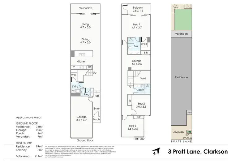 Floorplan of Homely unit listing, 3 Pratt Lane, Clarkson WA 6030