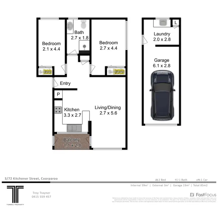 Floorplan of Homely apartment listing, 3/72 Kitchener Street, Coorparoo QLD 4151