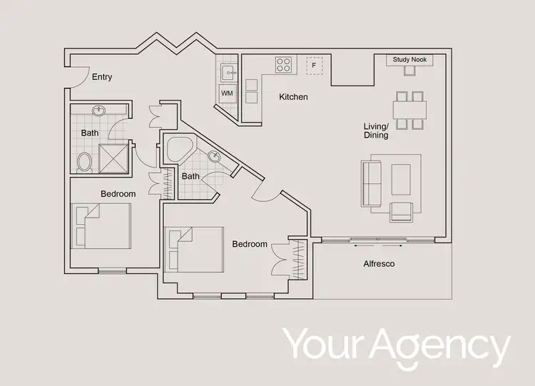 Floorplan of Homely apartment listing, 213/131 Beaumont Street, Hamilton NSW 2303