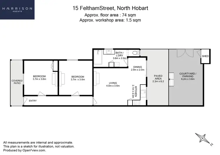 Floorplan of Homely house listing, 15 Feltham Street, North Hobart TAS 7000