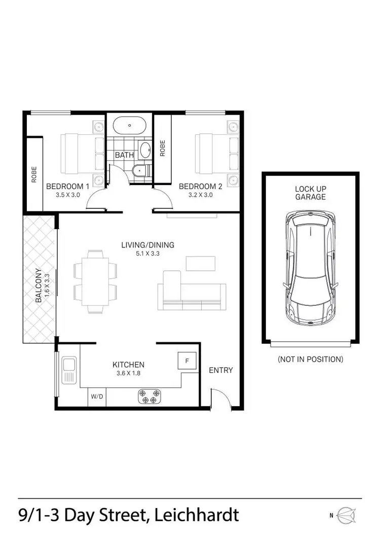 Floorplan of Homely apartment listing, 9/1-3 Day Street, Leichhardt NSW 2040