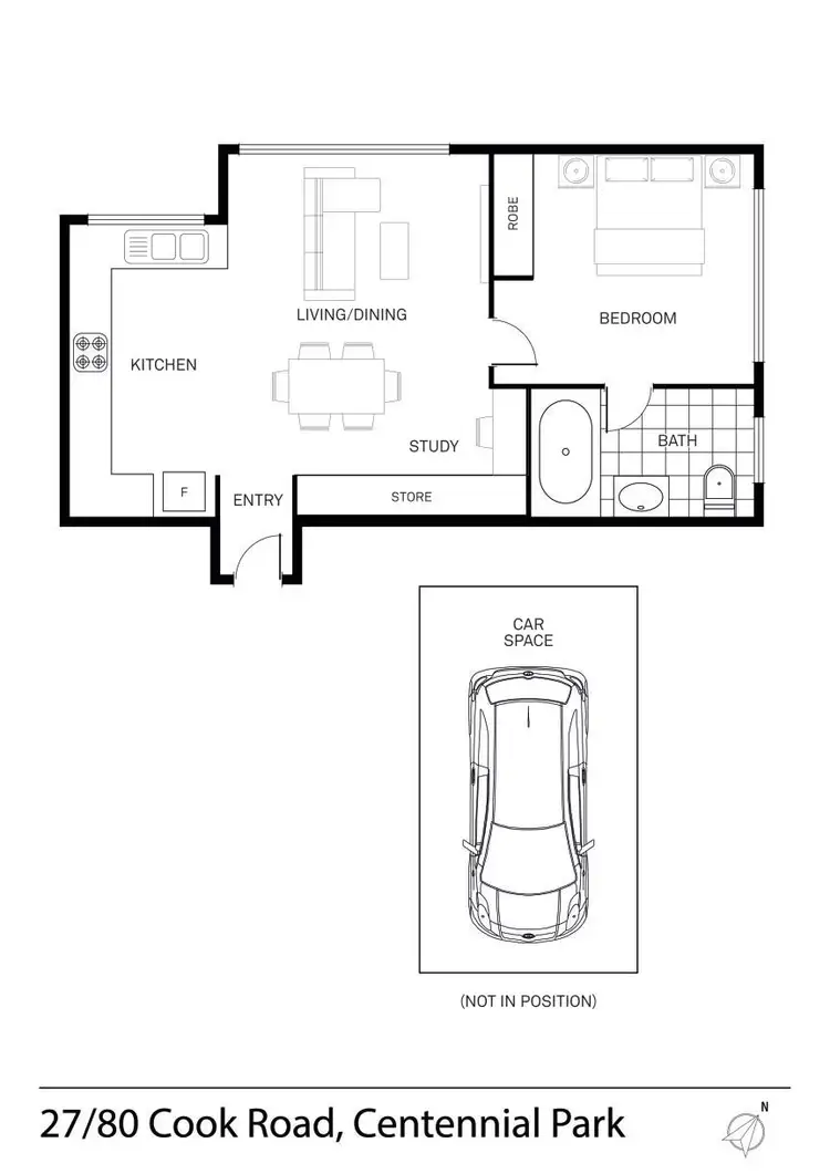 Floorplan of Homely apartment listing, 27/80 Cook Road, Centennial Park NSW 2021