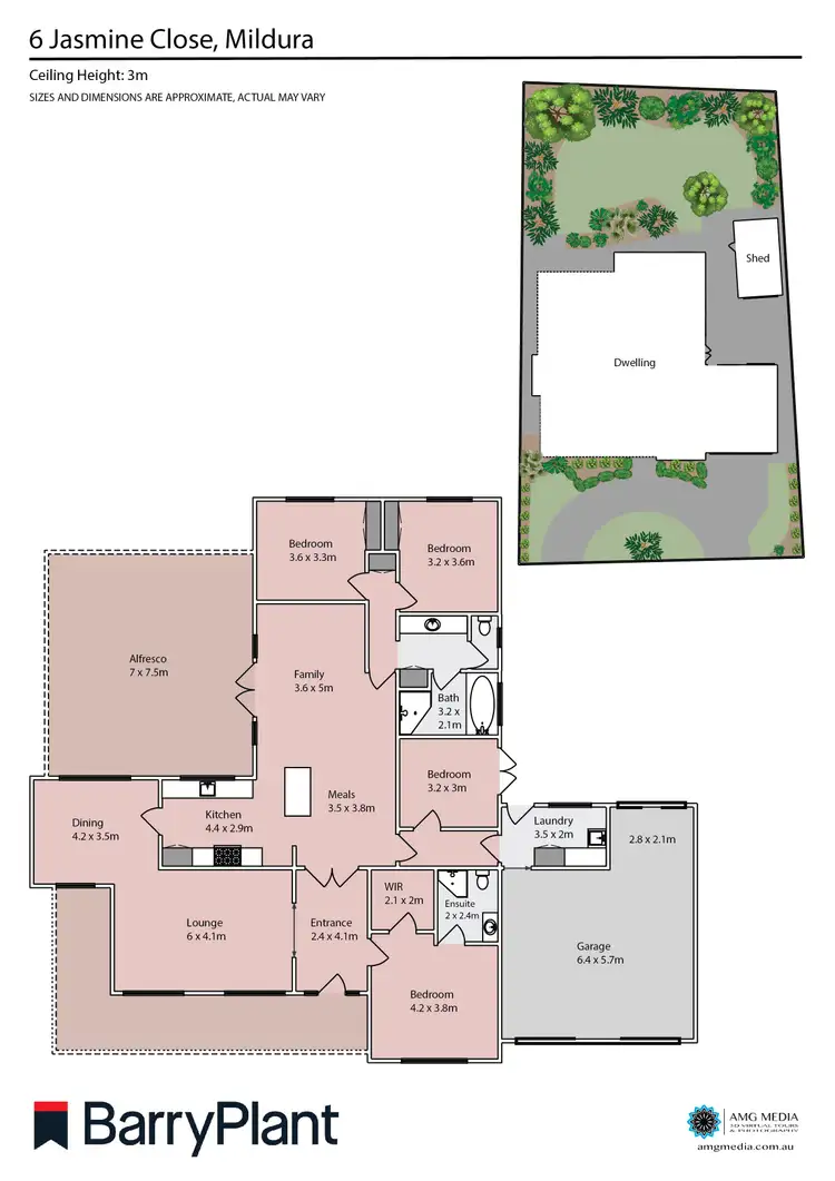 Floorplan of Homely house listing, 6 Jasmine Close, Mildura VIC 3500