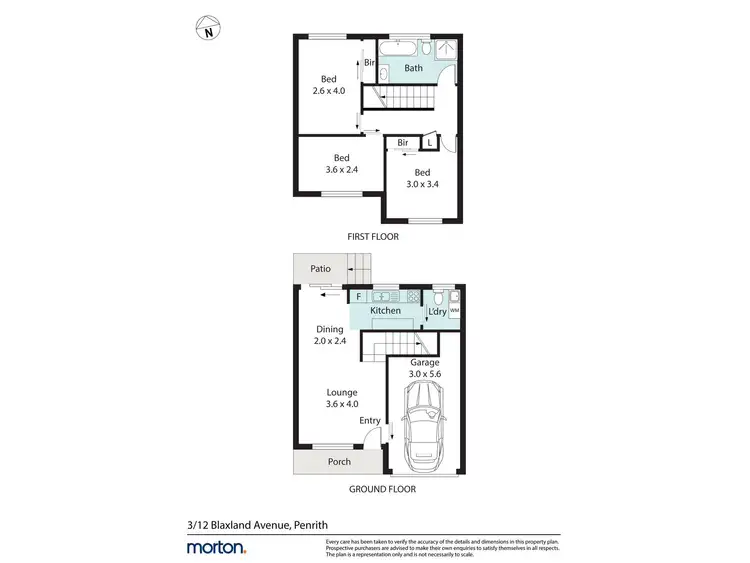Floorplan of Homely townhouse listing, 3/12 Blaxland Avenue, Penrith NSW 2750