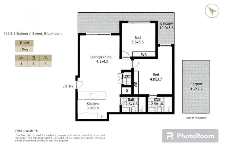 Floorplan of Homely apartment listing, 106/3 Balmoral Street, Blacktown NSW 2148