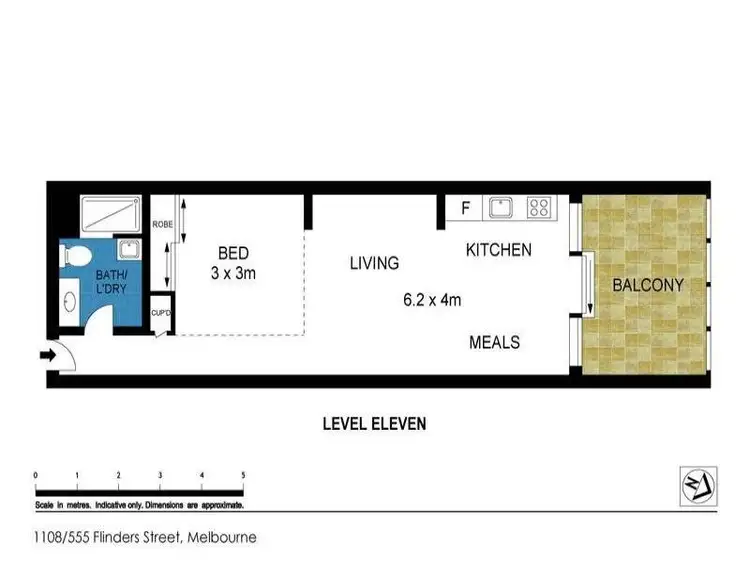 Floorplan of Homely apartment listing, 1108/555 Flinders Street, Melbourne VIC 3000