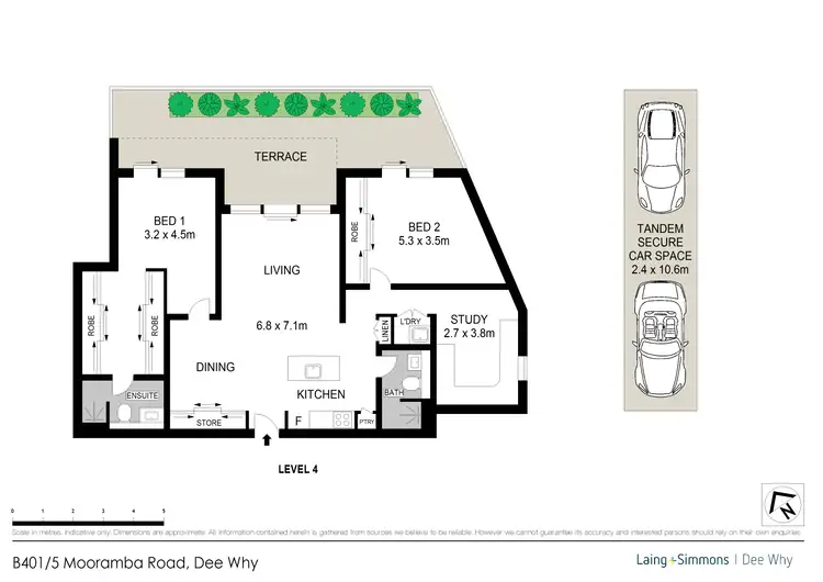 Floorplan of Homely apartment listing, B401/5 Mooramba Road, Dee Why NSW 2099