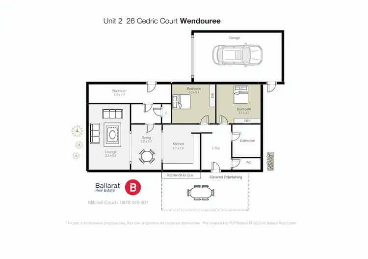 Floorplan of Homely unit listing, 2/26 Cedric Street, Wendouree VIC 3355