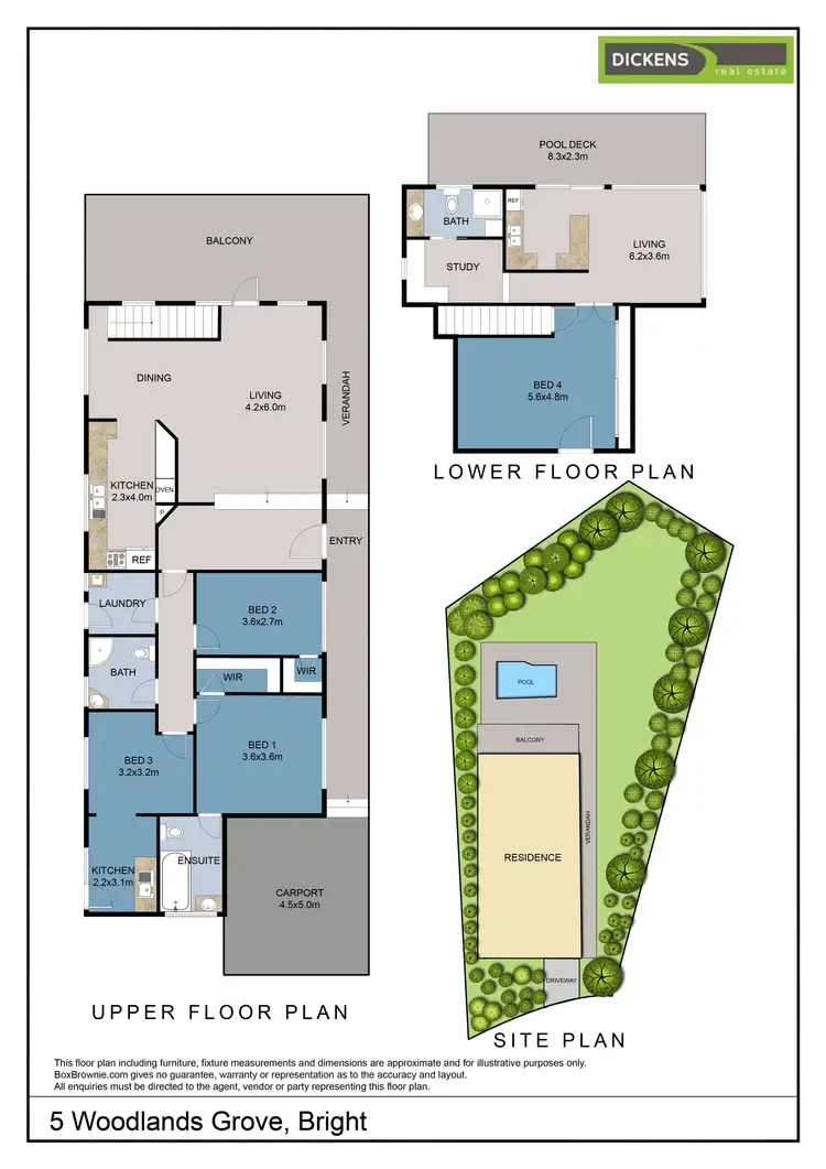 Floorplan of Homely house listing, 5 Woodlands Gve, Bright VIC 3741