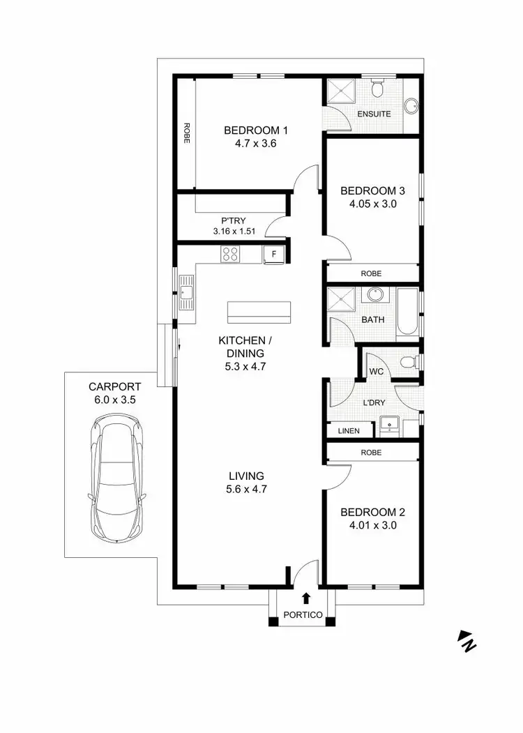 Floorplan of Homely house listing, 1/15 Daniel Street, Long Gully VIC 3550
