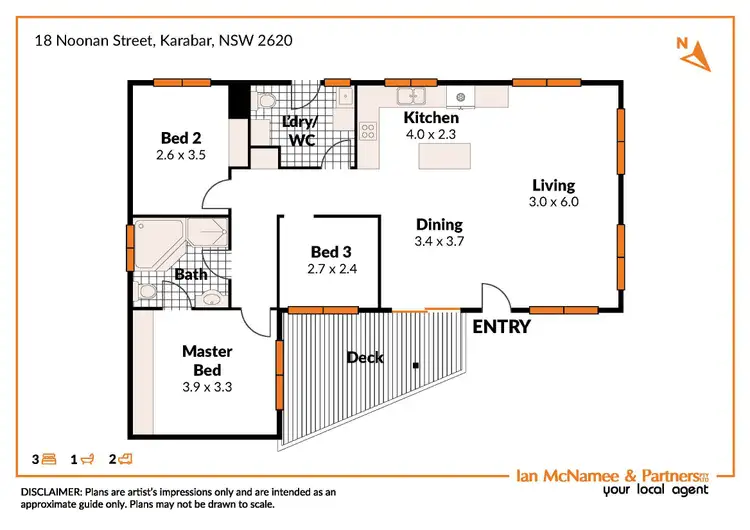 Floorplan of Homely house listing, 18 Noonan Street, Karabar NSW 2620