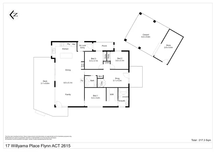 Floorplan of Homely house listing, 17 Willyama Place, Flynn ACT 2615