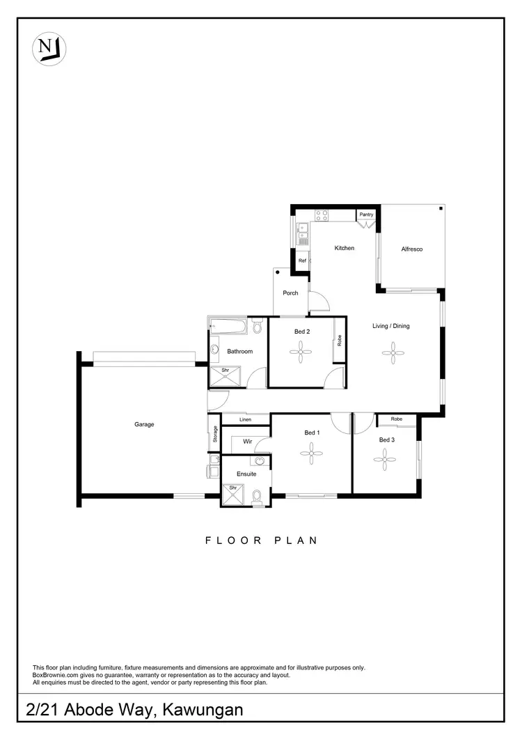 Floorplan of Homely unit listing, 2/21 Abode Way, Kawungan QLD 4655