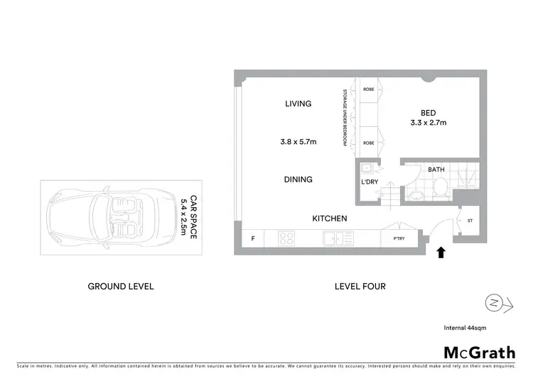 Floorplan of Homely apartment listing, 54/15 Boundary Street, Rushcutters Bay NSW 2011