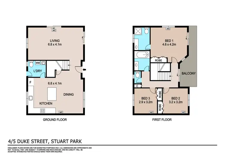 Floorplan of Homely townhouse listing, 4/5 Duke Street, Stuart Park NT 820