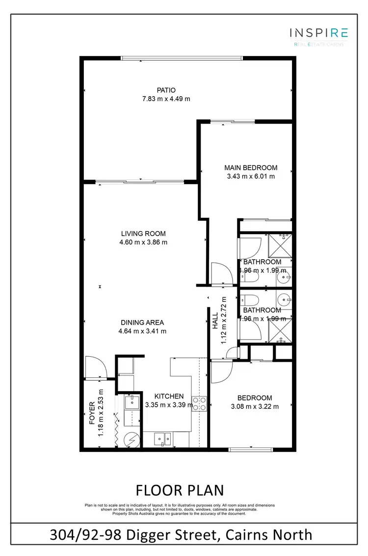 Floorplan of Homely unit listing, 304/92-98 Digger Street, Cairns North QLD 4870