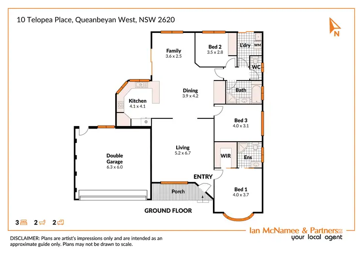 Floorplan of Homely house listing, 10 Telopea Place, Queanbeyan NSW 2620