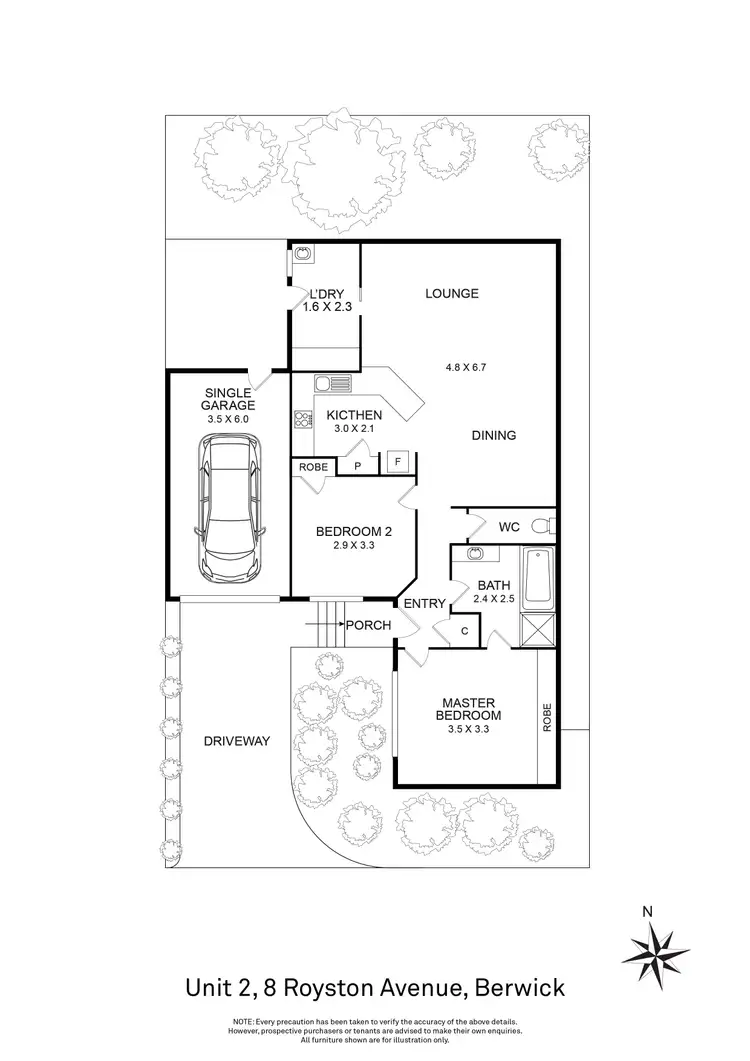 Floorplan of Homely unit listing, 2/8 Royston Avenue, Berwick VIC 3806