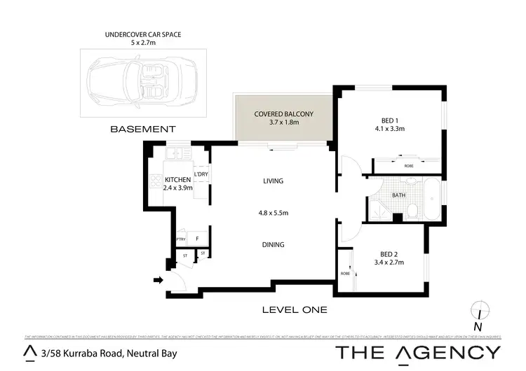 Floorplan of Homely apartment listing, 3/58 Kurraba Road, Neutral Bay NSW 2089