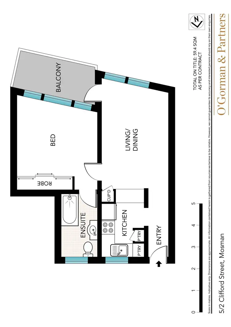 Floorplan of Homely apartment listing, 5/2 Clifford Street, Mosman NSW 2088