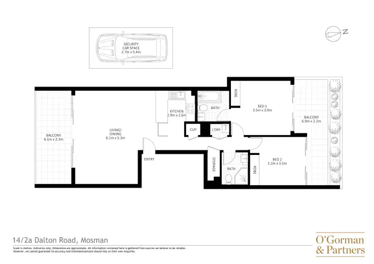 Floorplan of Homely apartment listing, 14/2a Dalton Road, Mosman NSW 2088