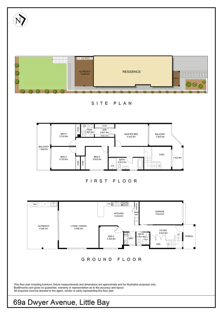 Floorplan of Homely semi-detached listing, 69A Dwyer Avenue, Little Bay NSW 2036
